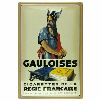 Plaque Métal Vintage Publicité "Gauloises "
