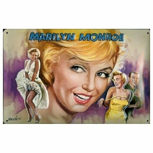 Plaque Métal Publicitaire   Vintage  "Marilyn Monroe  "