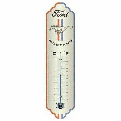 Thermomètre Publicitaire Vintage en Métal " Mustang"