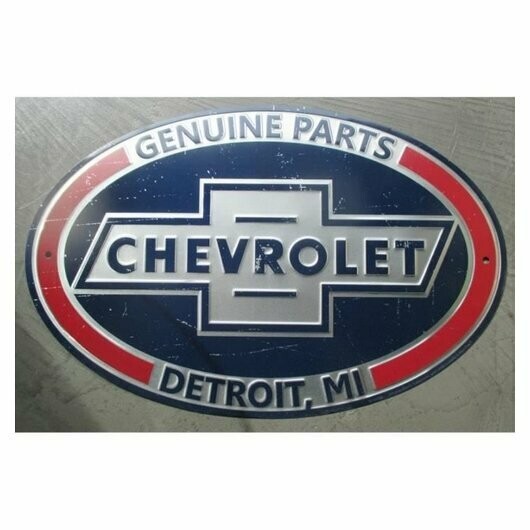 Plaque Publicitaire Vintage "Logo Aluminium Chevrolet"