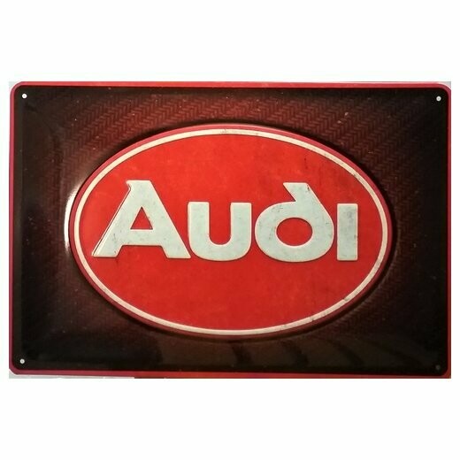 Plaque  Métal  Publicitaire  Vintage   "Logo  Audi "