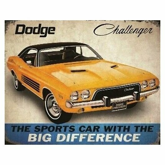 Plaque  Métal  Publicitaire Vintage " Dodge Challenger"