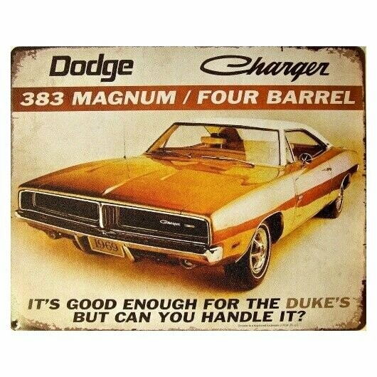 Plaque  Métal  Publicitaire Vintage "Dodge Charger"