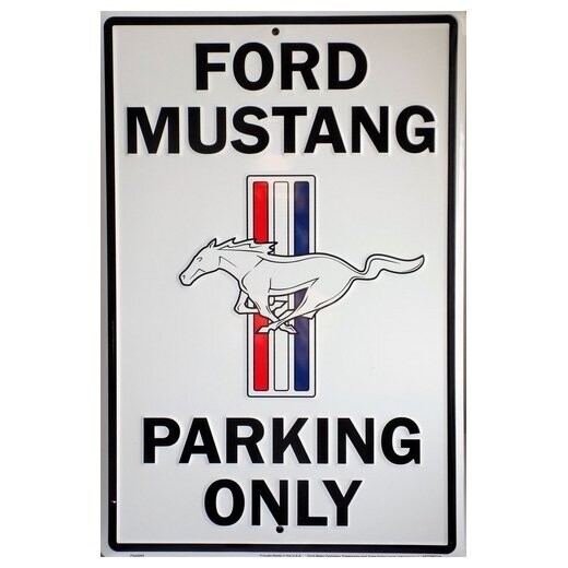 Plaque en Aluminium  Vintage  Parking Only " Ford Mustang "