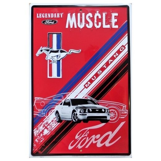 Plaque en Aluminium Vintage "Mustang Muscle"