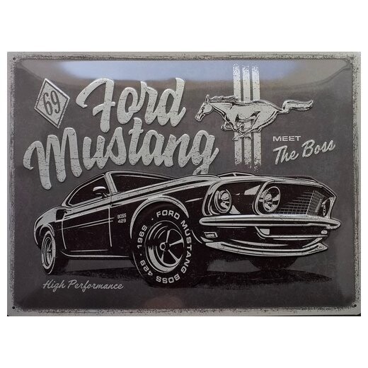 Plaque Métal Publicitaire Vintage " Mustang"