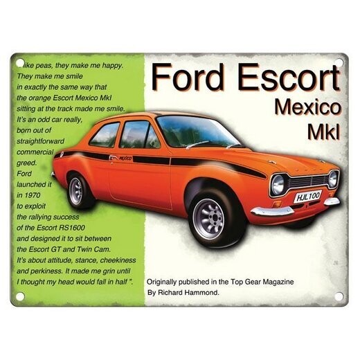 Plaque Métal Publicitaire Vintage " Ford Escort"