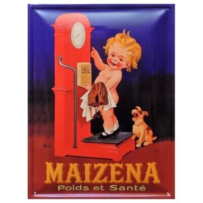 Plaque Métal Publicitaire Vintage "Maizena Balance"