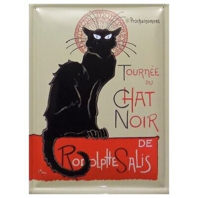 Plaque Métal Publicitaire Vintage " Tournée Du Chat Noir"