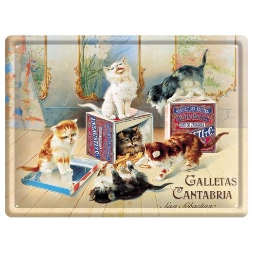 Plaque Métal Publicitaire Vintage " Galletas Cantabria "