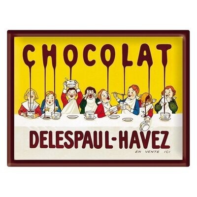 Plaque Métal Publicitaire Vintage " Chocolat Delespaul-Havez"