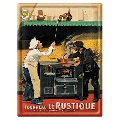 Plaque Métal Publicitaire Vintage " Le Rustique Fourneau"