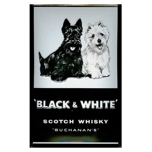 Plaque Métal Publicitaire Vintage "Black et White"