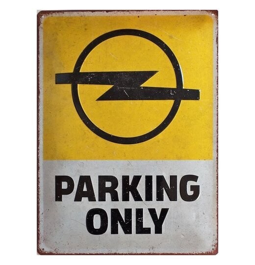Plaque Métal Publicitaire Vintage "Parking Opel"