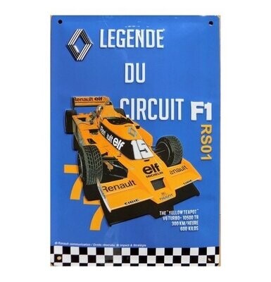 Plaque Métal Publicitaire Vintage " Le Mans Renault"