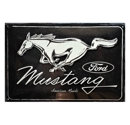 Plaque Métal Publicitaire Vintage " Mustang"