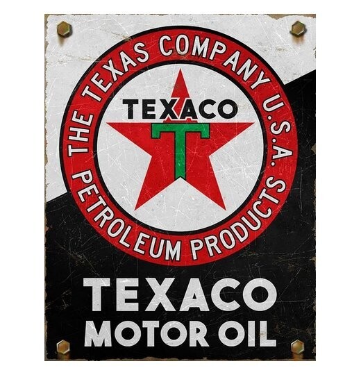 Plaque Métal Publicitaire Vintage "Texaco"