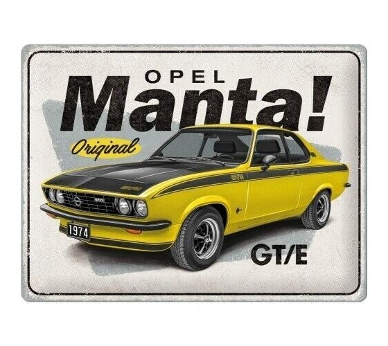 Plaque Métal Publicitaire Vintage "Opel Manta"