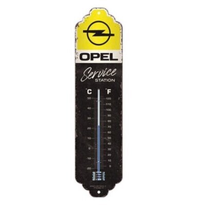 Thermomètre Publicitaire Vintage en Métal Peint "Opel"