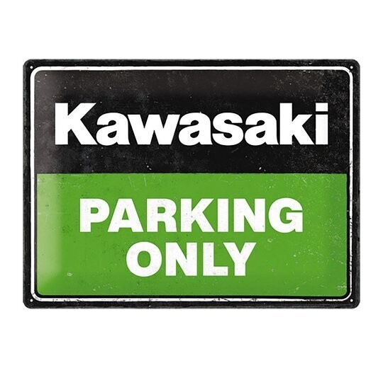 Plaque Métal  Publicitaire Vintage " Kawasaki Parking Only "