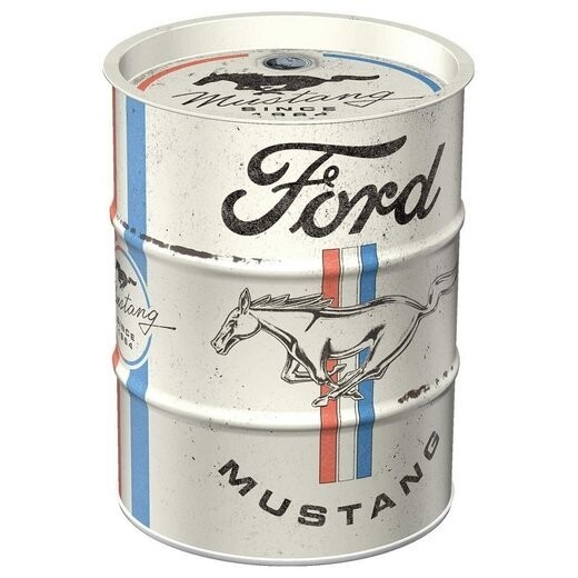 Tirelire  Bidon Métallique  Façon  Vintage "Ford Mustang"