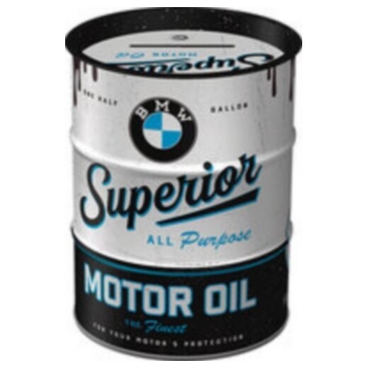 Tirelire Bidon Métallique Façon Vintage "BMW"