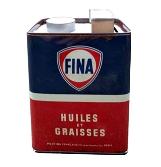 Tirelire Façon  Bidon D'Huile  Métallique "FINA"