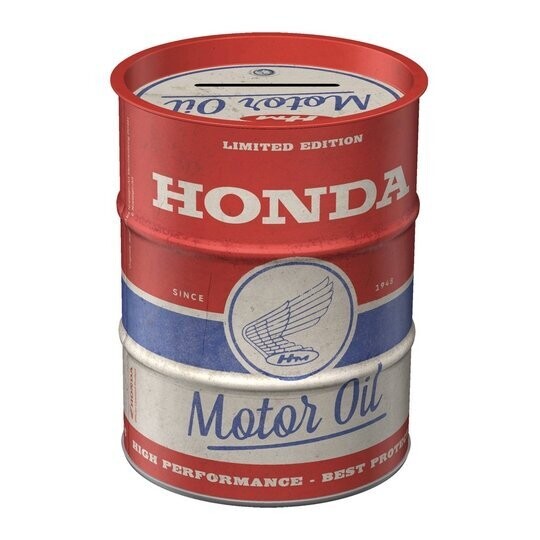 Tirelire Bidon Métallique Façon Vintage "Honda"