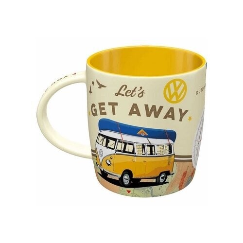 Tasse Publicitaire Vintage  en Céramique  Volkswagen " Comby  Get Away "