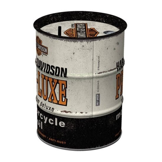 Tirelire Bidon Métallique Façon  Vintage "Harley Davidson"