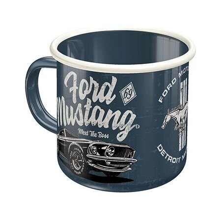 Mug Emaillé Vintage " Mustang"