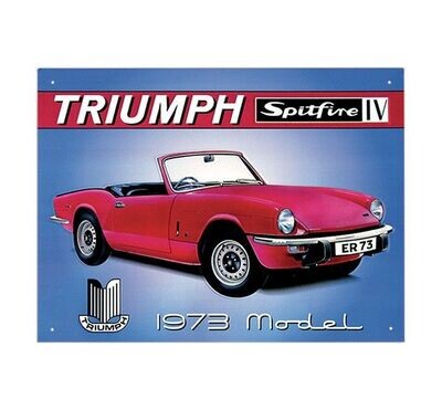 Plaque Métal Publicitaire Vintage Plaque Métal Publicitaire Vintage "Triumph TR5 Spitfire "