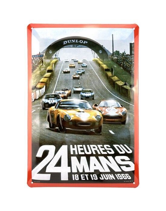 Plaque Métal Publicitaire Vintage "LE MANS 1966"