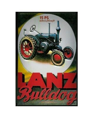 Plaque Métal Publicitaire Vintage "Lanz Bulldog"