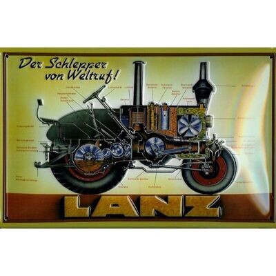 Plaque Métal Publicitaire Vintage " Lanz "