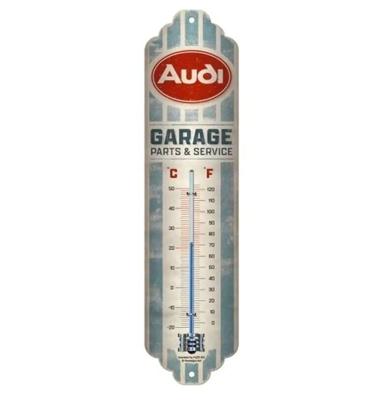 Thermomètre Publicitaire  Vintage  en métal " Audi Garage "