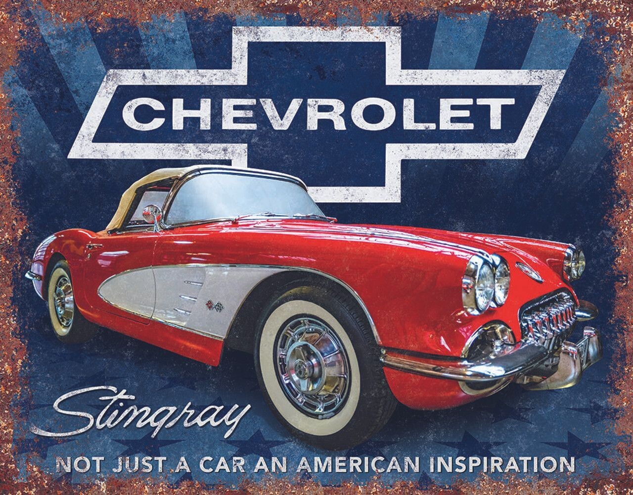 Plaque Métal Publicitaire Vintage " Corvette Stingray Inspiration"