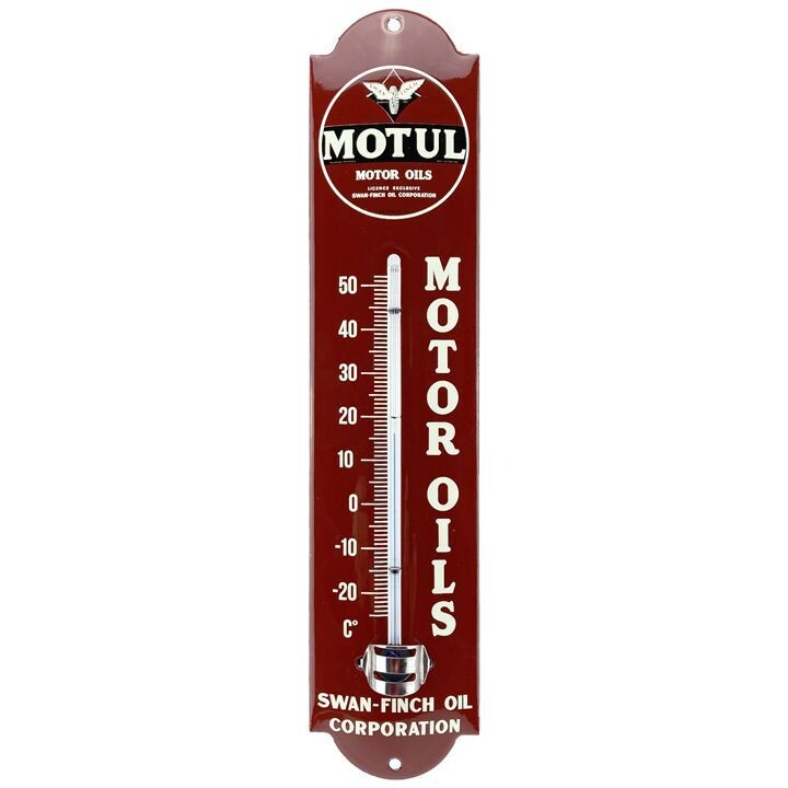 Thermomètre Publicitaire Vintage  Emaillé "Motul"
