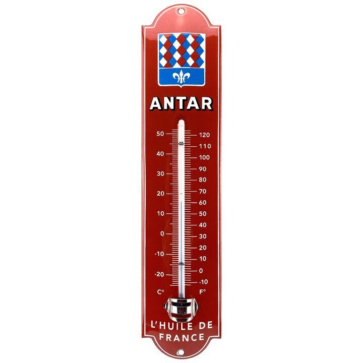 Thermomètre Publicitaire Vintage Emaillé "Antar"