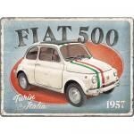 Plaque  Métal Publicitaire  Vintage " Fiat 500"