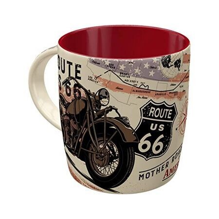Tasse   Publicitaire  Vintage en Céramique " Route 66"