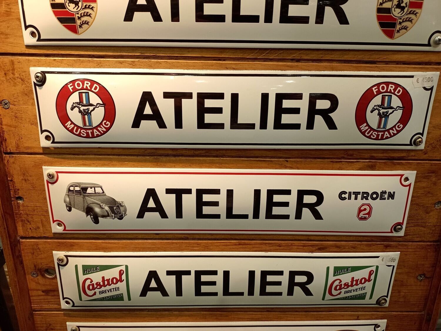 Plaque Emaillée " Atelier Castrol"