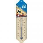 Thermomètre Publicitaire Vintage en Métal " 24 Heures du Mans"