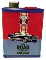 Tirelire Métal Vintage Façon Bidon D'Huile "Mustang Road 66"