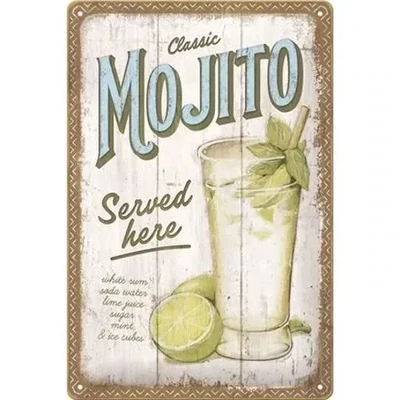 Plaque Métal Publicité Vintage" MOJITO "