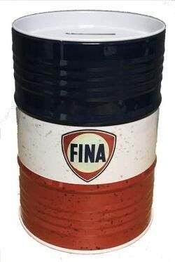Tirelire Bidon Métallique Façon Vintage "FINA"