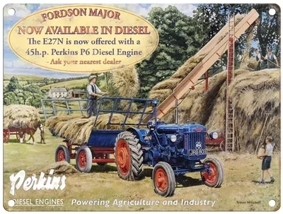 Plaque Métal Publicitaire Vintage Tracteur "Fordson Major"