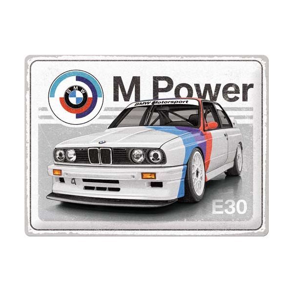 Plaque Métal Publicitaire Vintage "BMW E30"