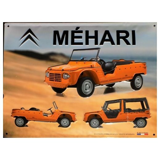 Plaque Métal Publicitaire Vintage " Méhari"