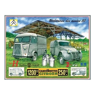 Plaque Métal Publicitaire Vintage " Citroën Utilitaires à la Ferme "